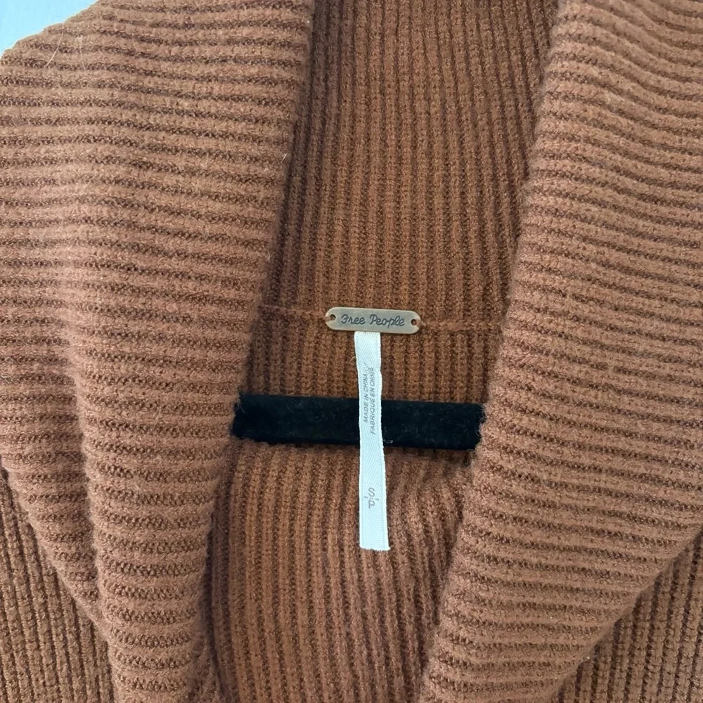 Free People Softly Structured Tunic Sweater Pullover Ribbed Knit Turtleneck